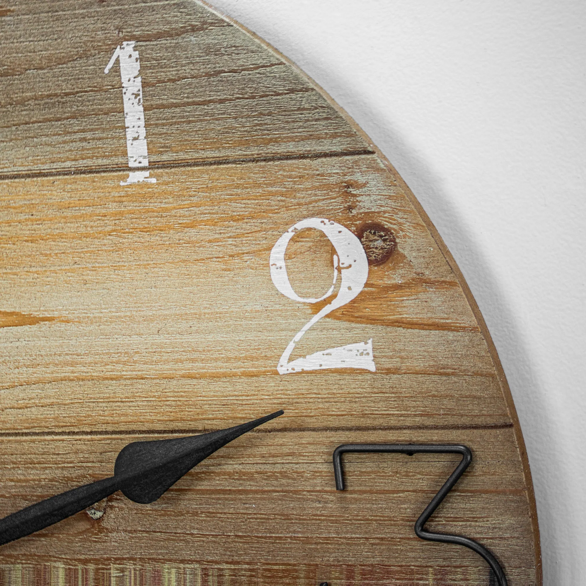 Oversized Wood & Metal Farmhouse Wall Clock 23"