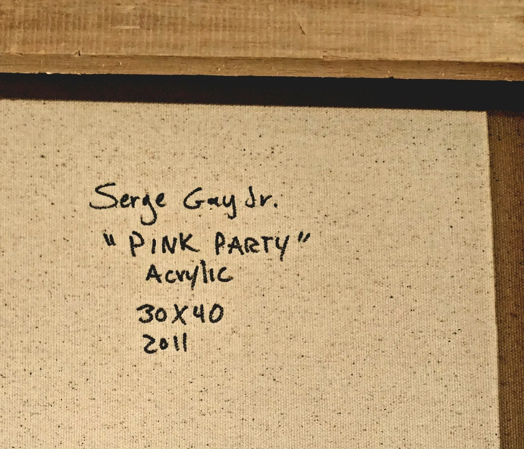 Pink Party Original Acrylic Painting by Serge Gay Jr