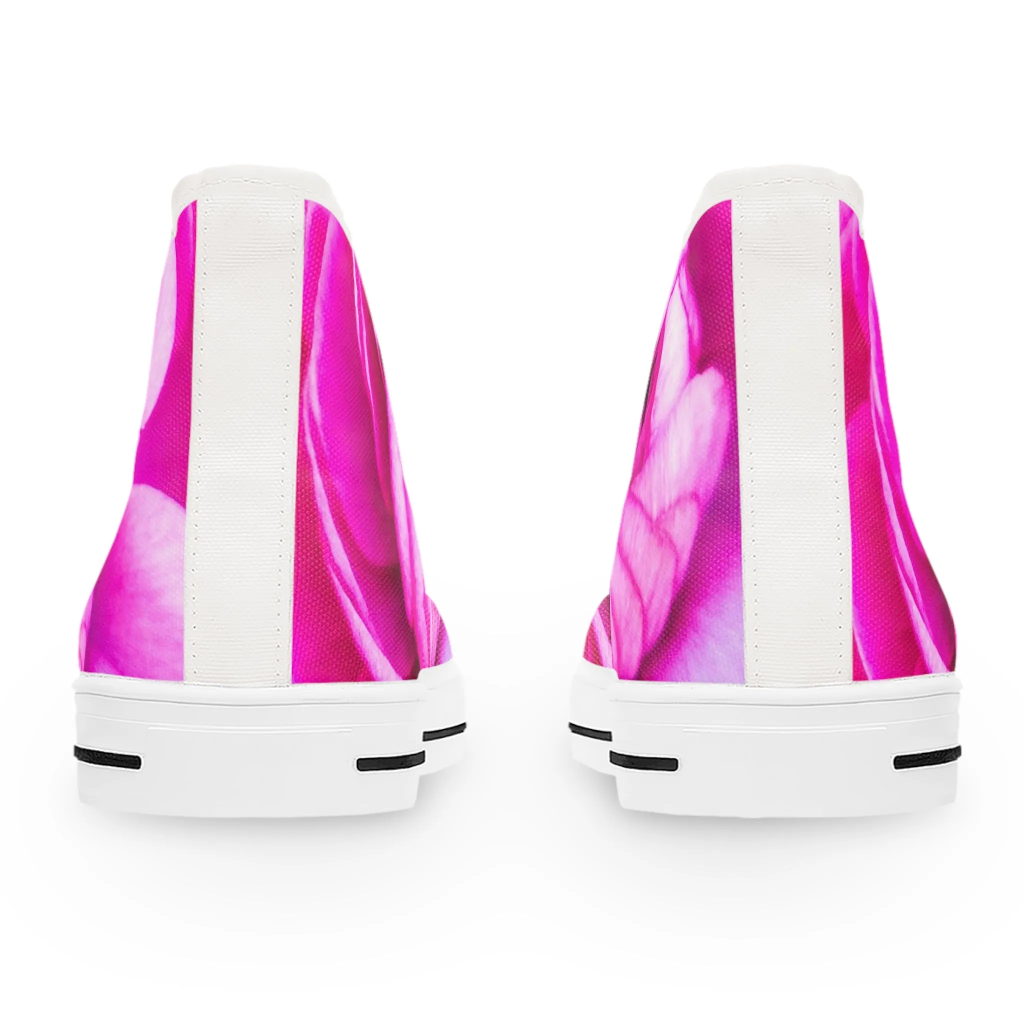Pink Rose Women's High Top Canvas Sneakers AOP