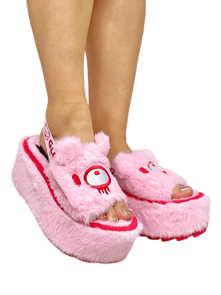 Qozii Gloomy Bear [Pink] | PLATFORM SLIDES