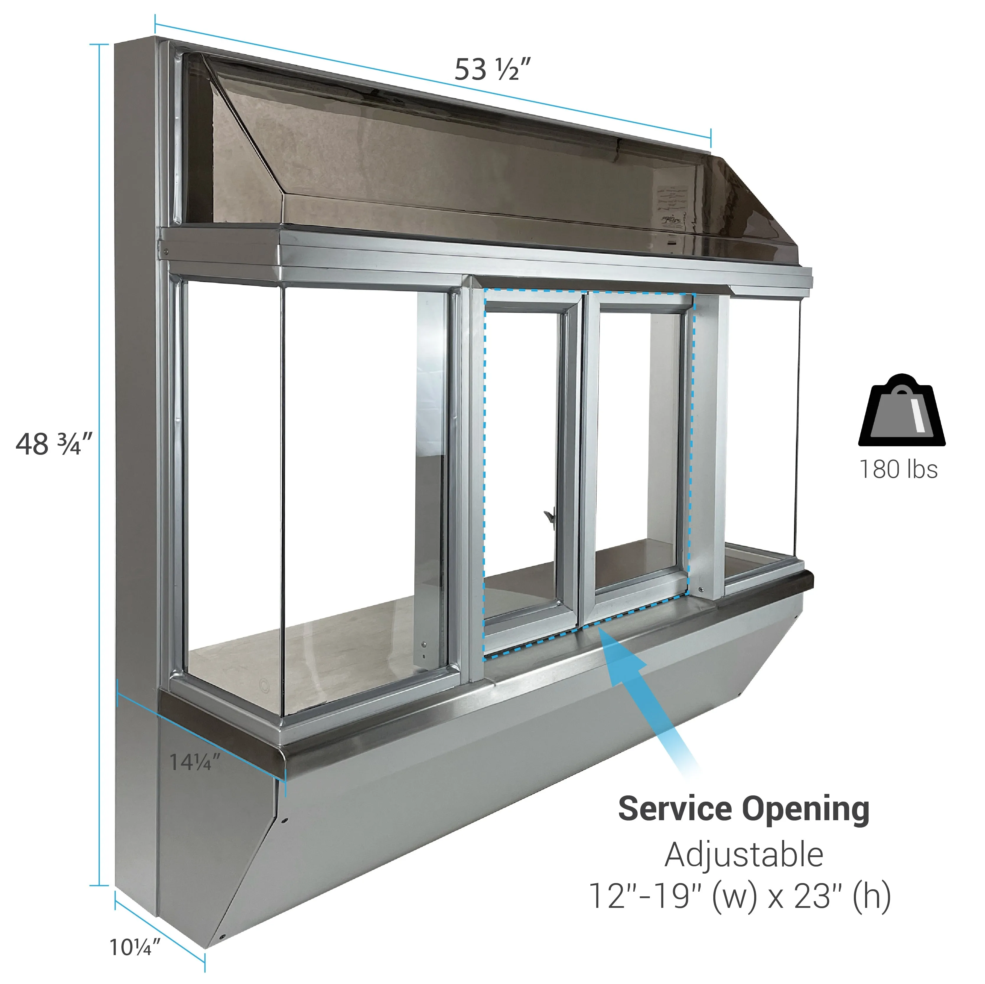 Optimize the title of this e-commerce product to enhance readability and SEO value. Here is a revised version:

Drive-Thru Window with Manual Open/Self-Close Bi-Parting Feature for Ready Access - Multiple Color Options Available