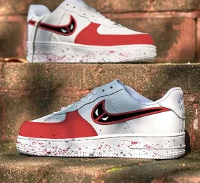 Red Black Deadpool Graffiti Custom Air Force 1