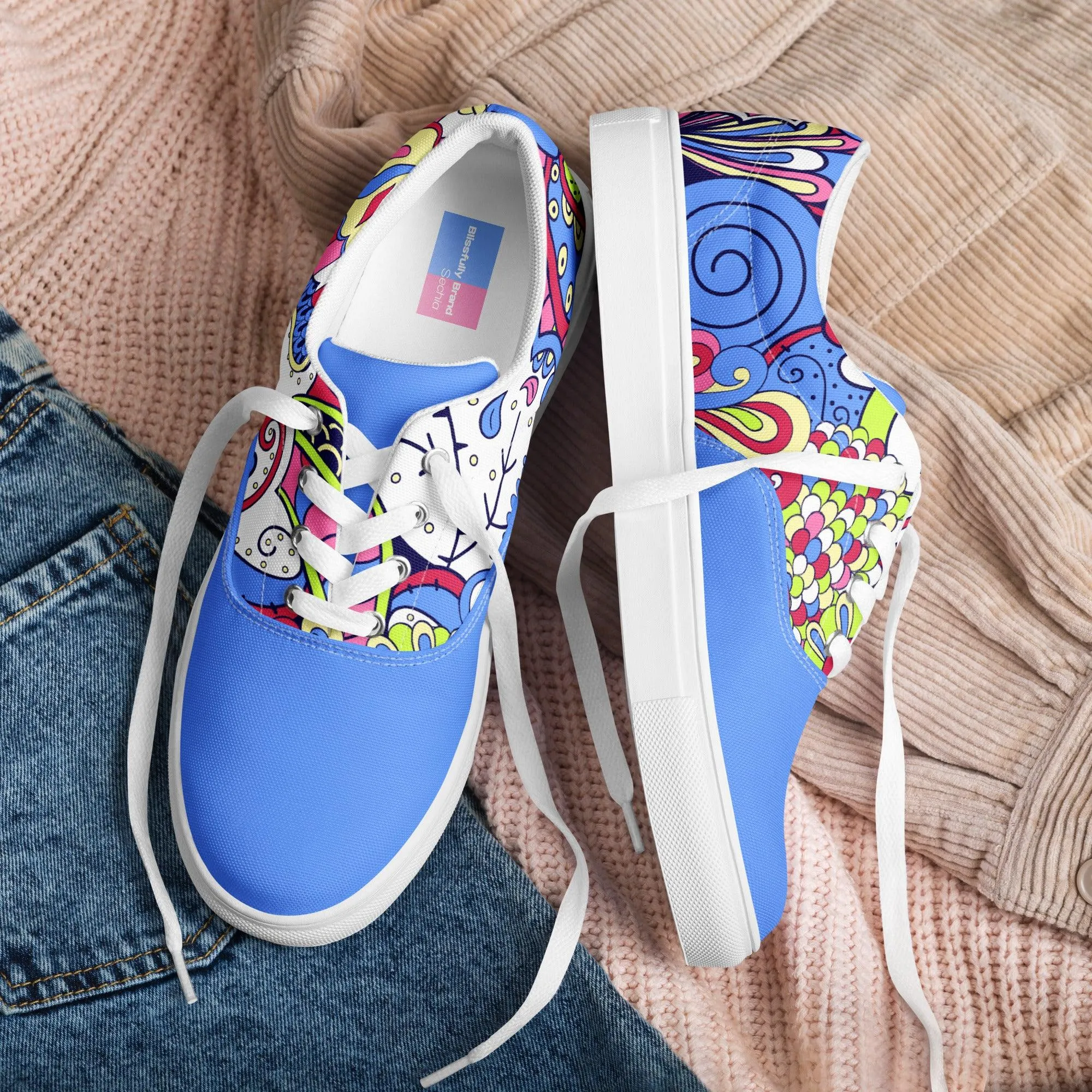 Sechia Mix Lace-up Canvas Sneakers