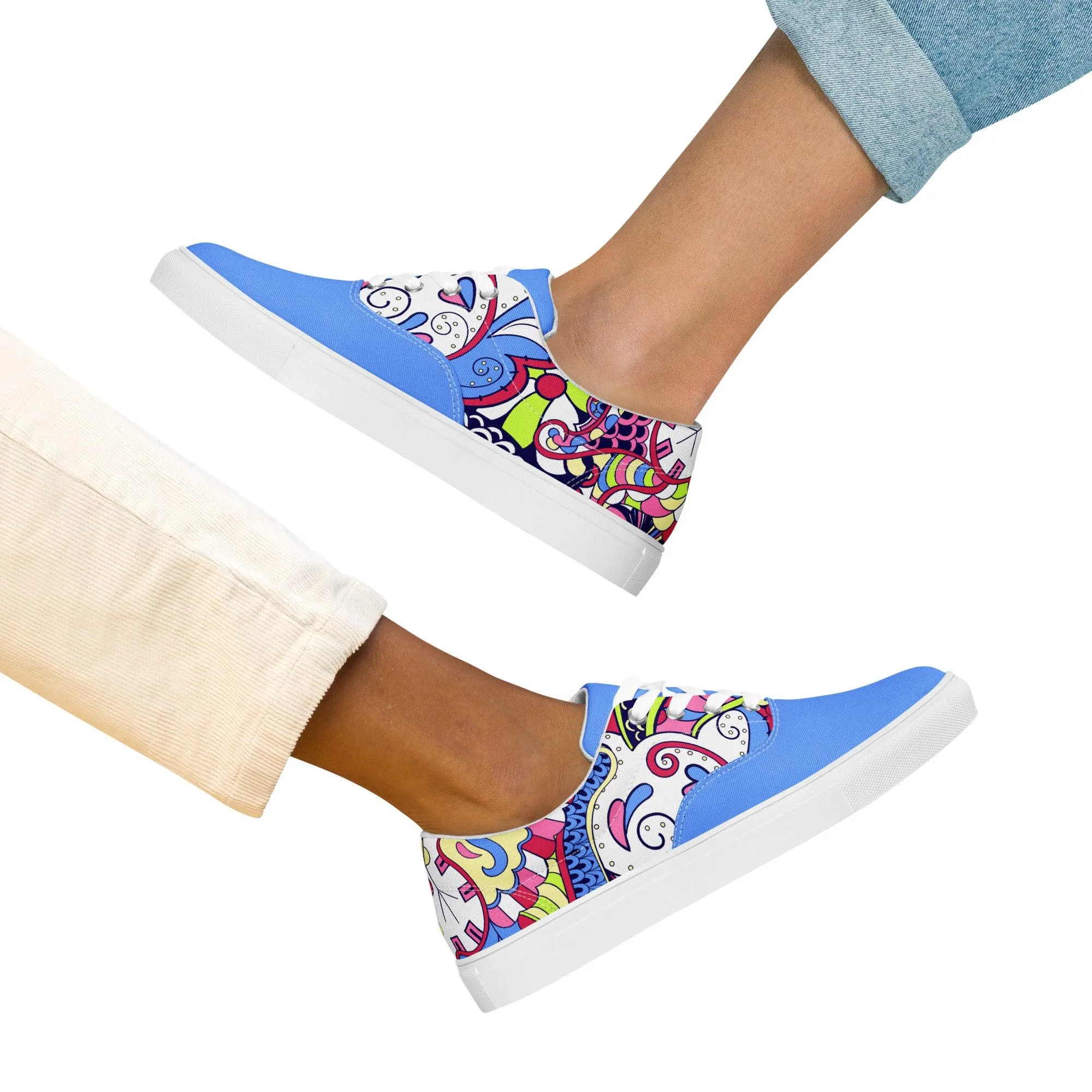 Sechia Mix Lace-up Canvas Sneakers