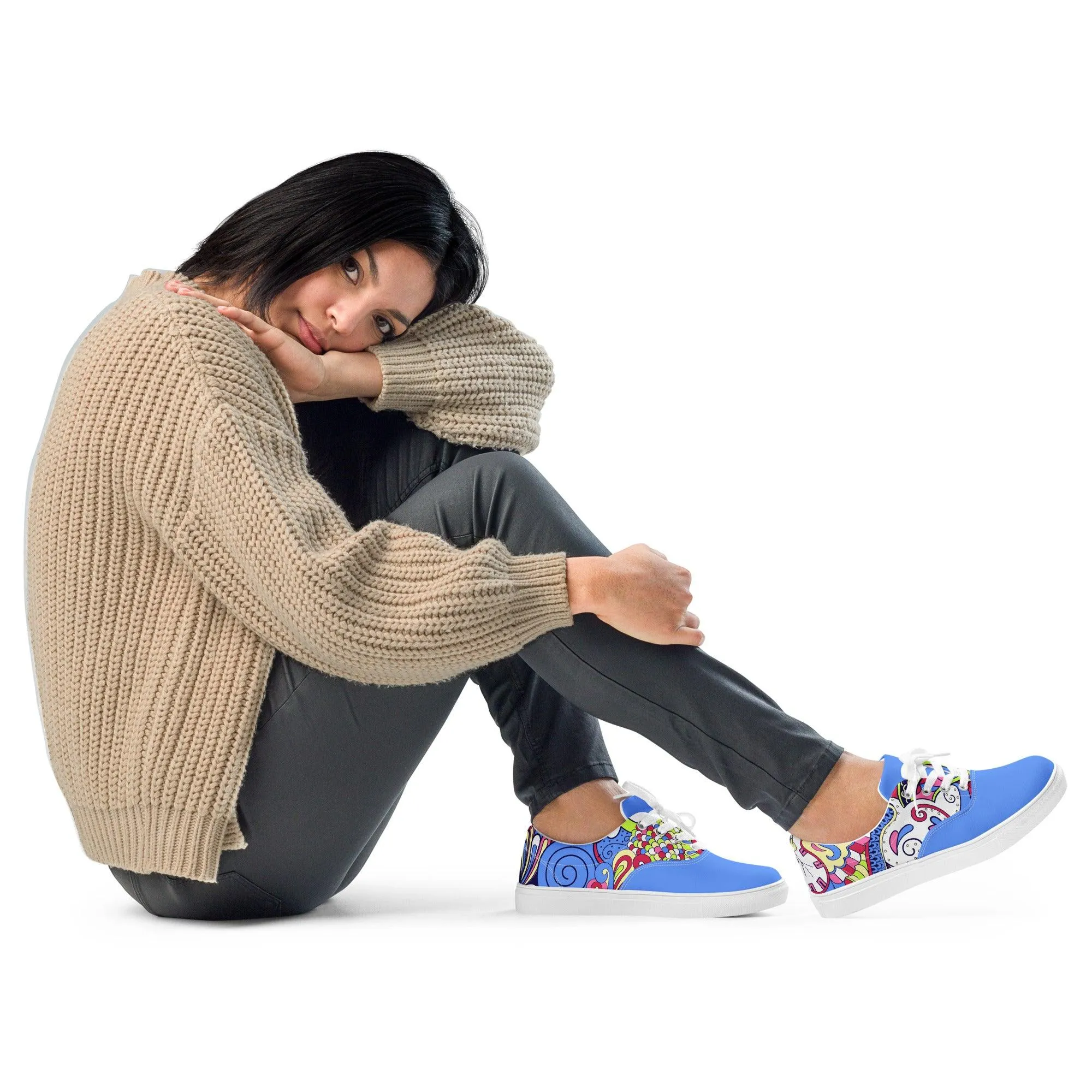 Sechia Mix Lace-up Canvas Sneakers