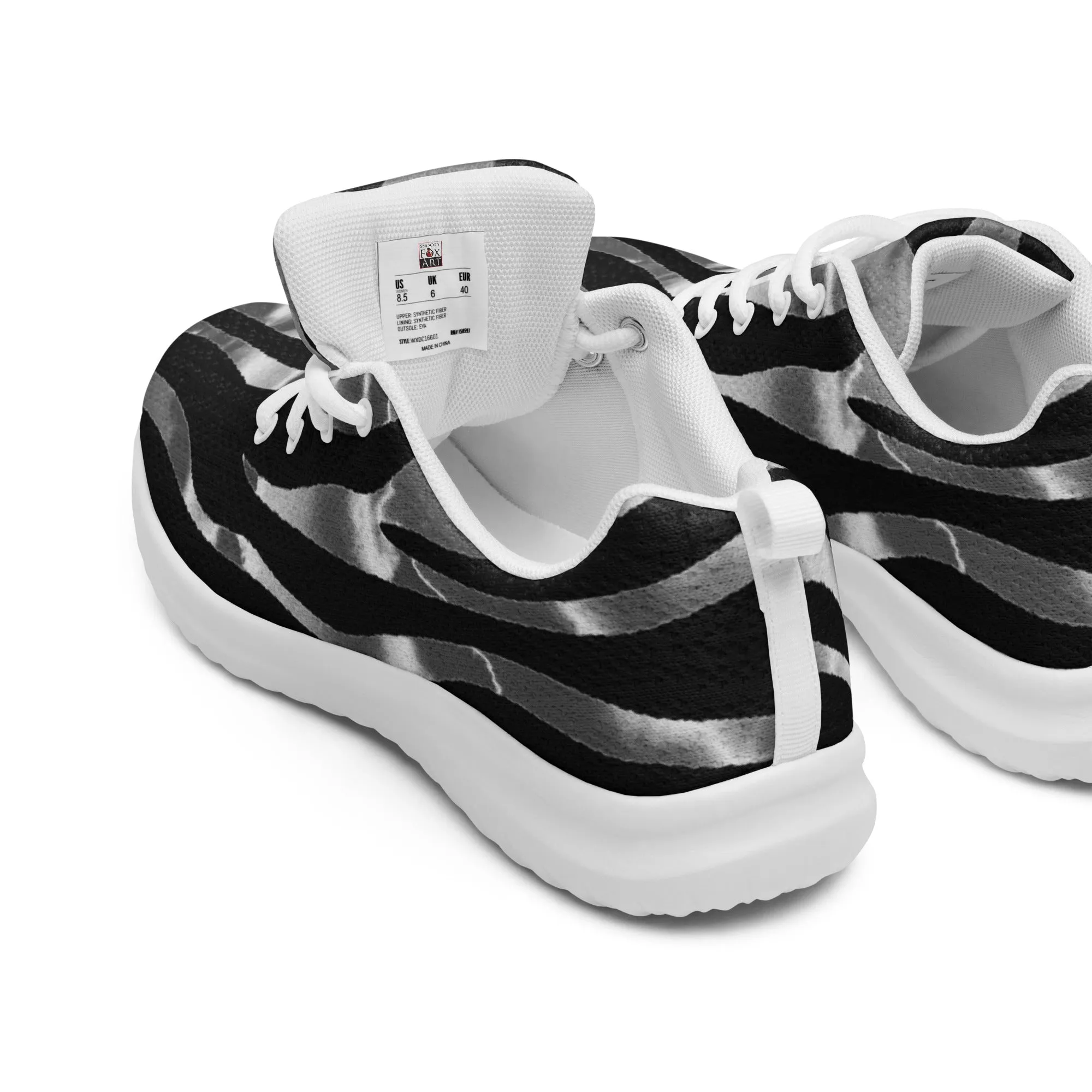 Snooty Fox Art Women’s Athletic Shoes - Silver Tiger
