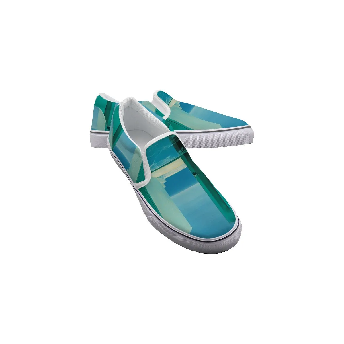 So#4 Men's Slip On Sneakers, abstract, print