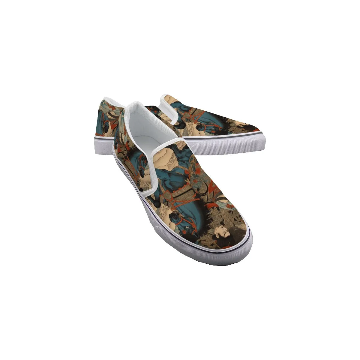 So#45 Men's Slip On Sneakers, abstract, print