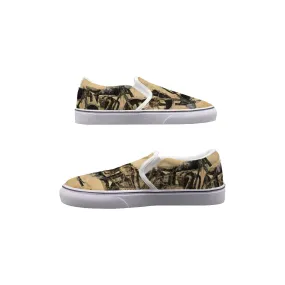 So#47 Men's Slip On Sneakers, abstract, print