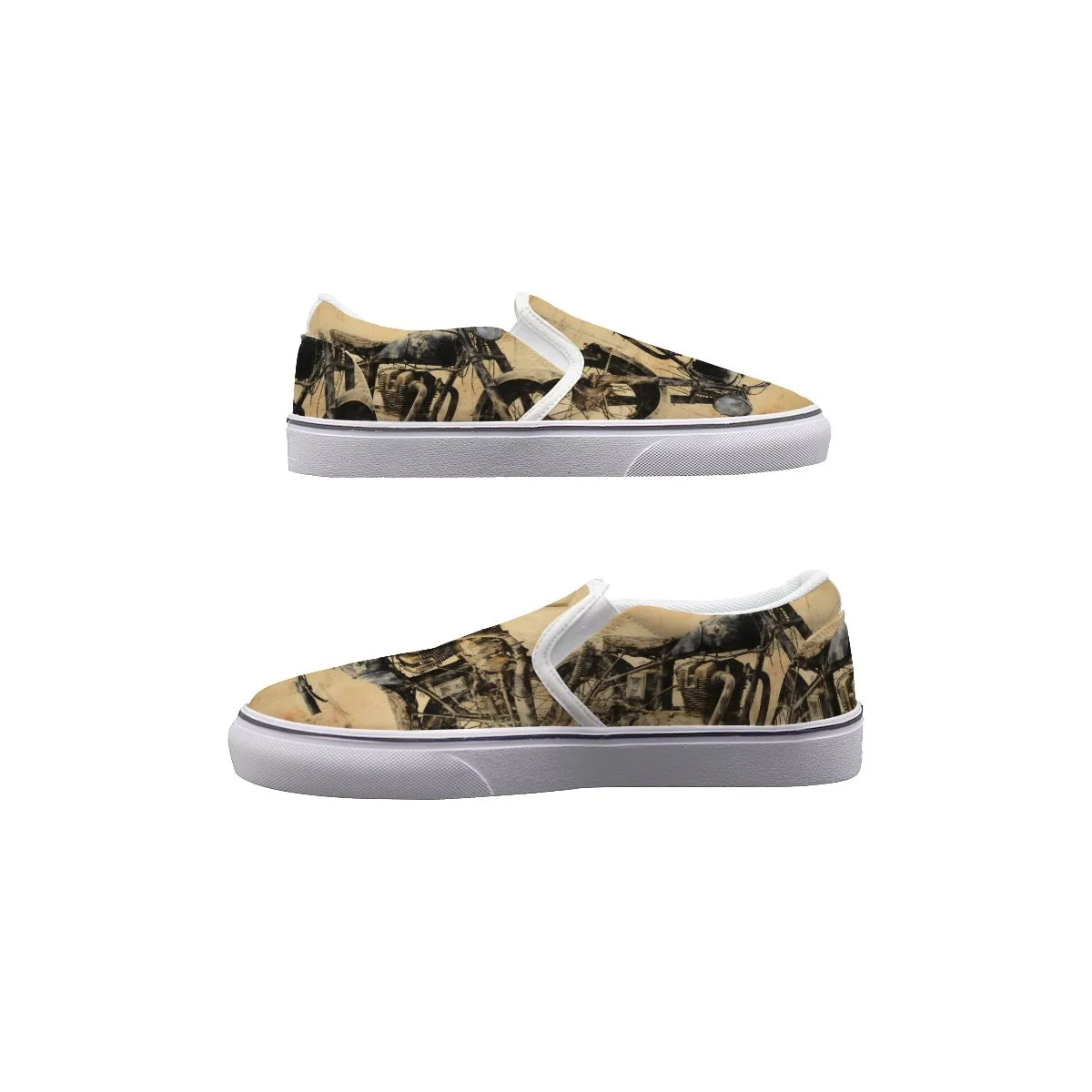 So#47 Men's Slip On Sneakers, abstract, print