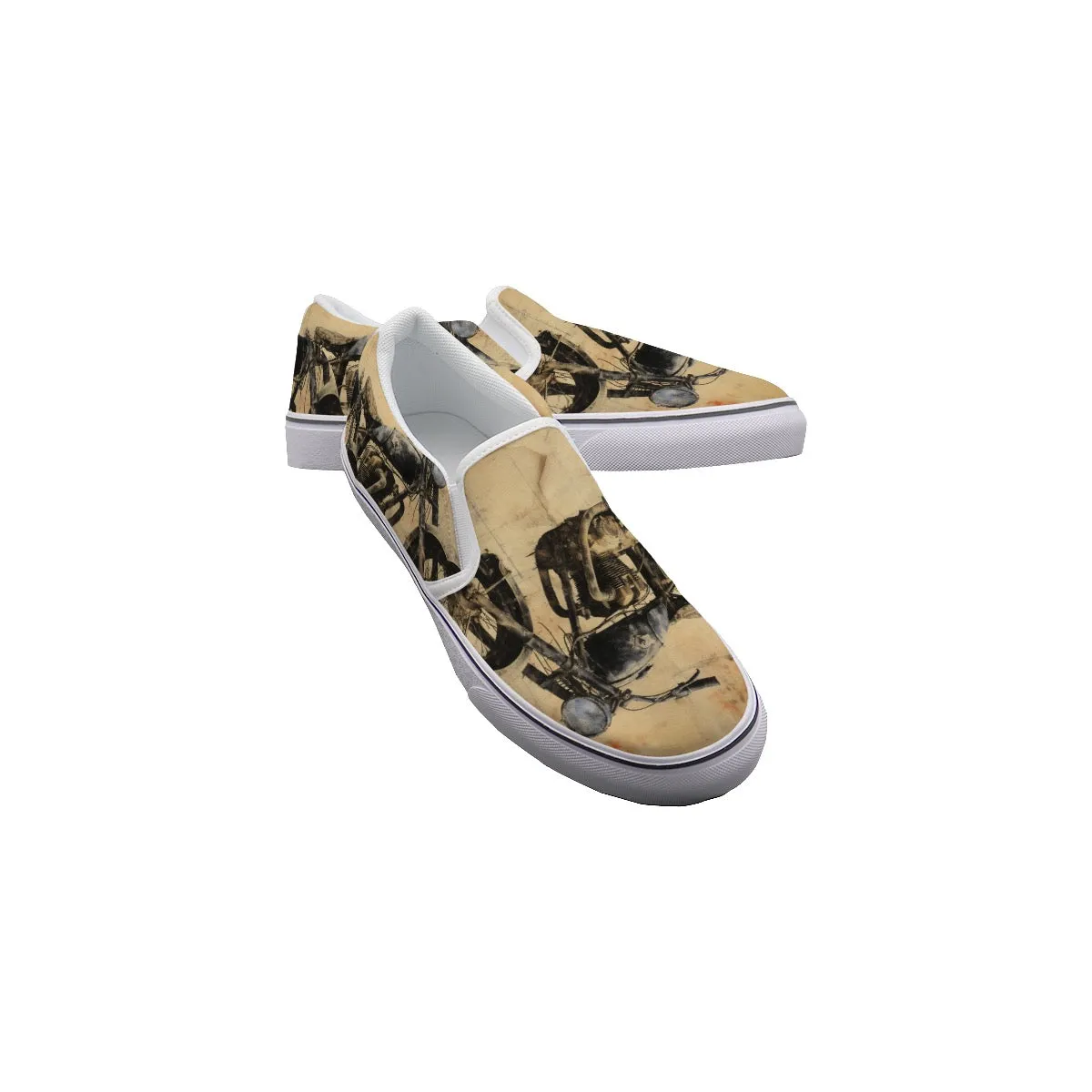 So#47 Men's Slip On Sneakers, abstract, print
