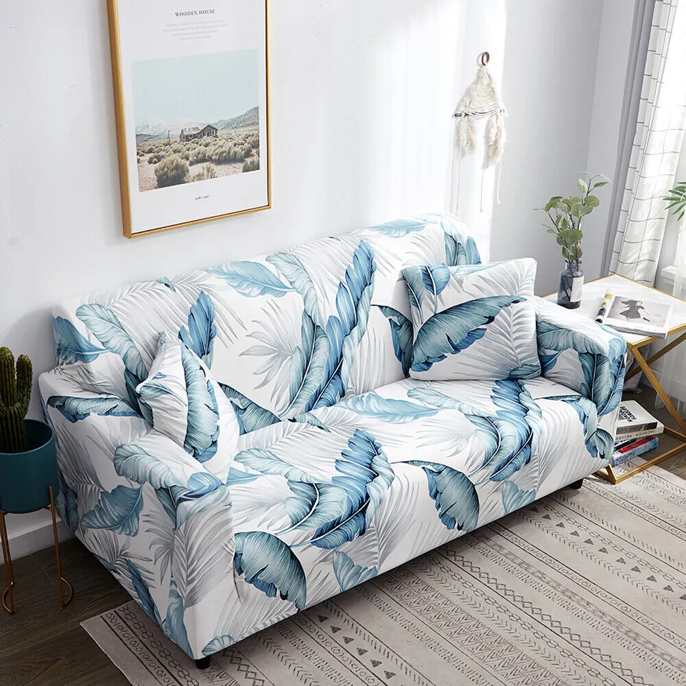 SofaShield Fitted Sofa Couch Cover - Green Leaf