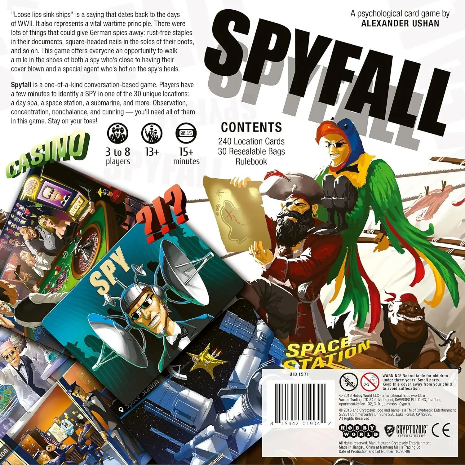 Spyfall - Psychological Card Game for 3-8 players
