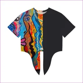 Street Art 2 Women's Tie Front Crop Top - 4 colors