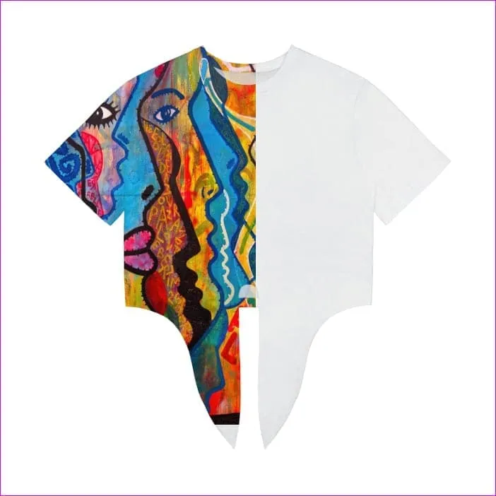 Street Art 2 Women's Tie Front Crop Top - 4 colors