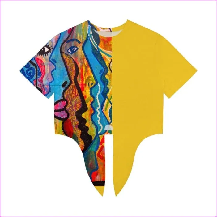 Street Art 2 Women's Tie Front Crop Top - 4 colors