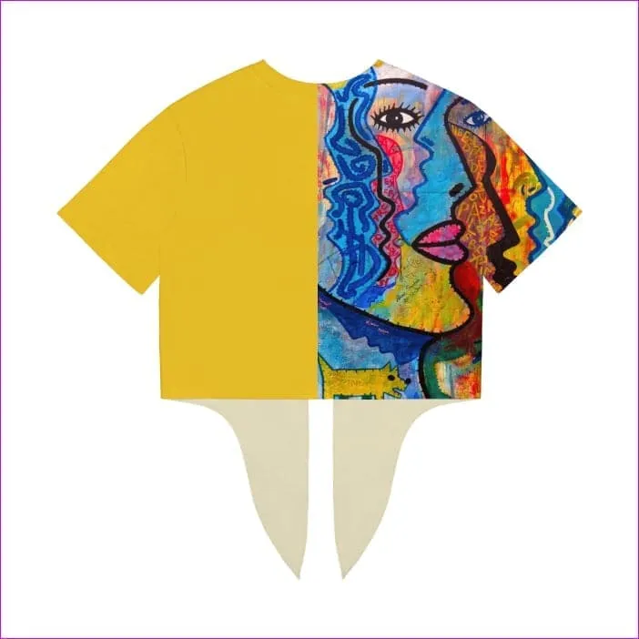 Street Art 2 Women's Tie Front Crop Top - 4 colors
