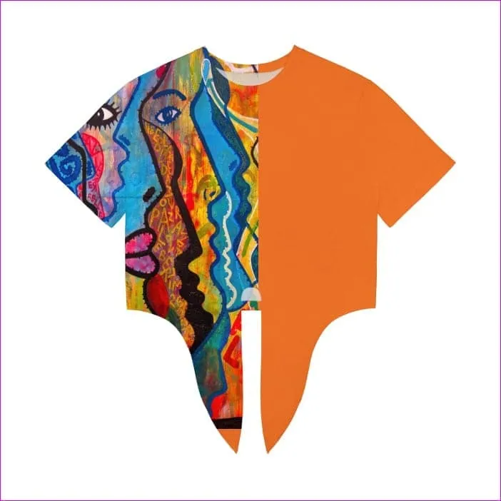 Street Art 2 Women's Tie Front Crop Top - 4 colors
