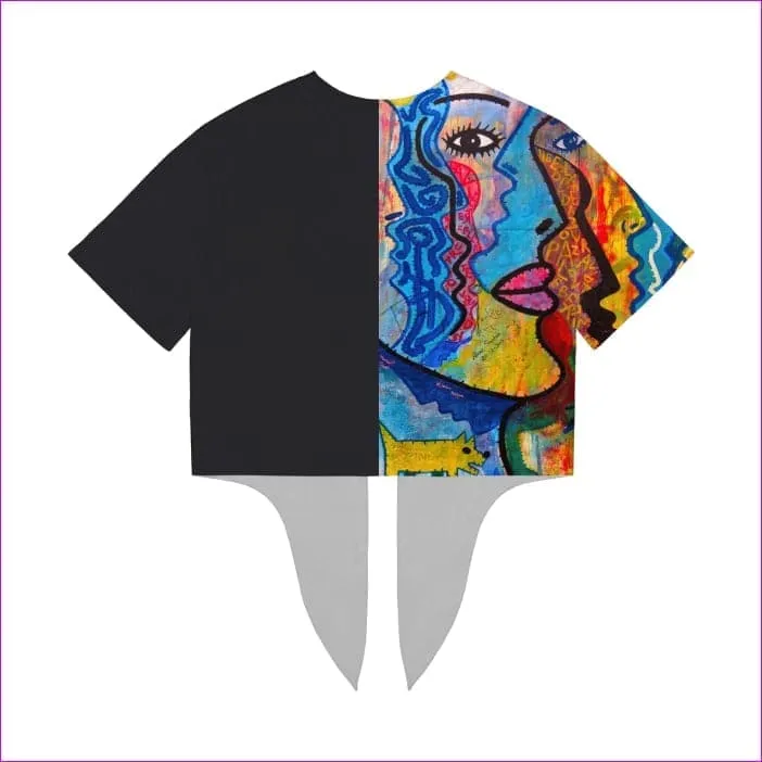 Street Art 2 Women's Tie Front Crop Top - 4 colors