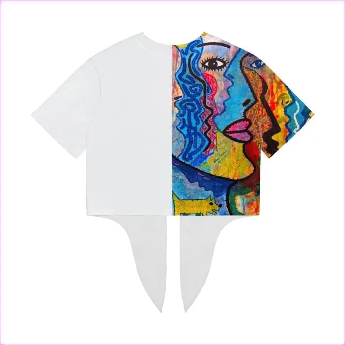 Street Art 2 Women's Tie Front Crop Top - 4 colors