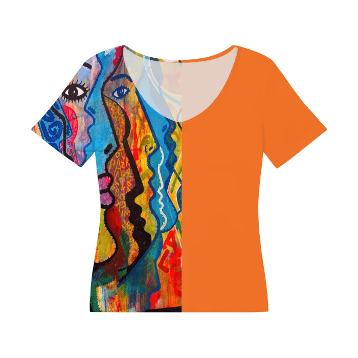 Street Art Women's Fitted V-Neck Tee