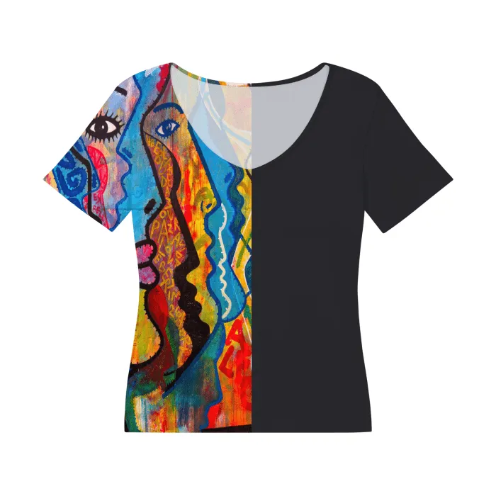 Street Art Women's Fitted V-Neck Tee