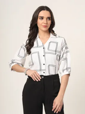 Style Quotient Women White and black Oversize Shirt