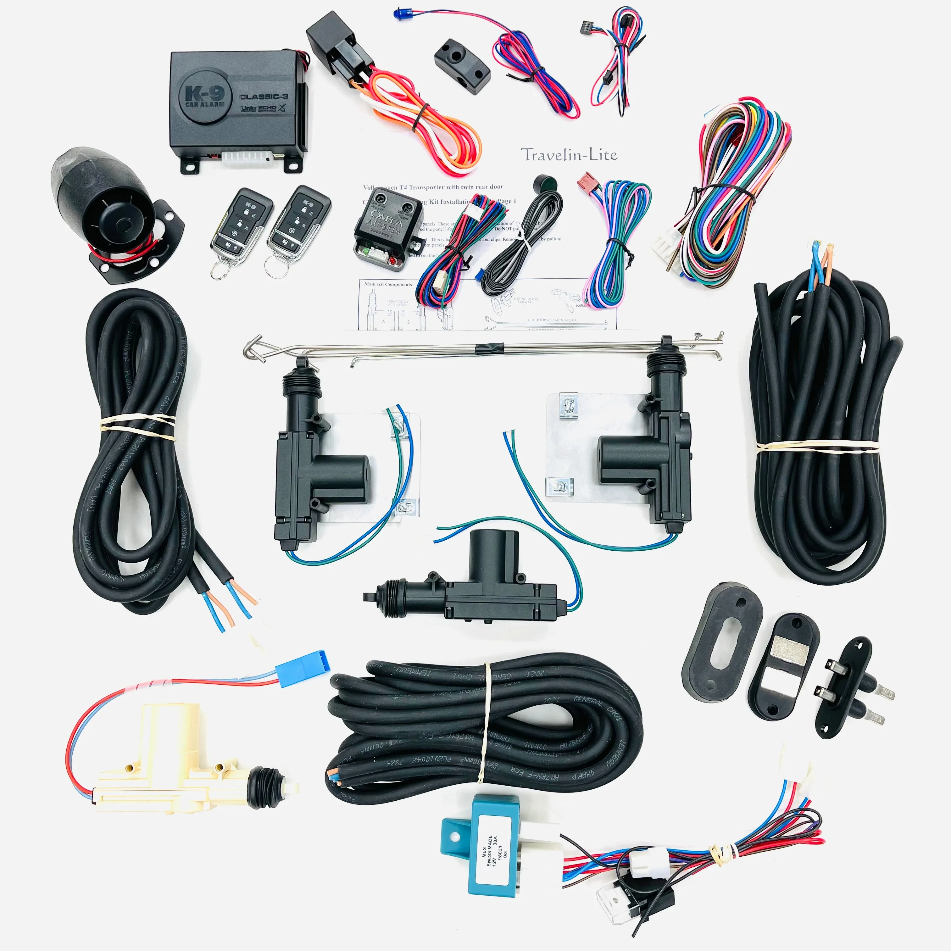 T4 Electric Window & Central Locking Kit & Alarm (twin rear)