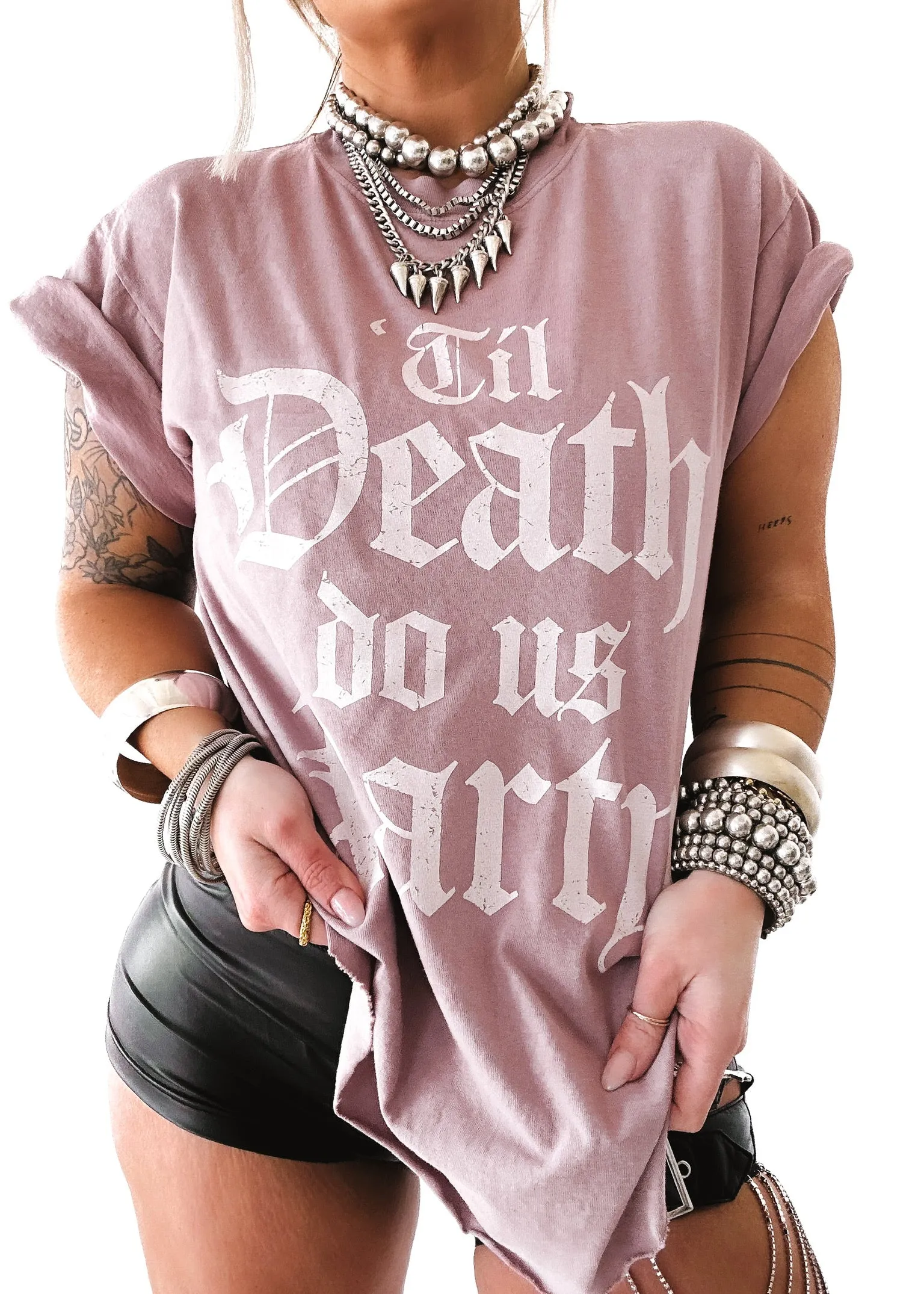 'TIL DEATH DO US PARTY SIDE SLIT TEE