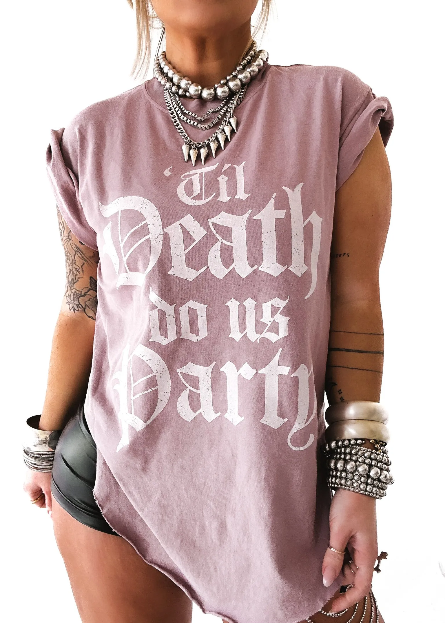 'TIL DEATH DO US PARTY SIDE SLIT TEE