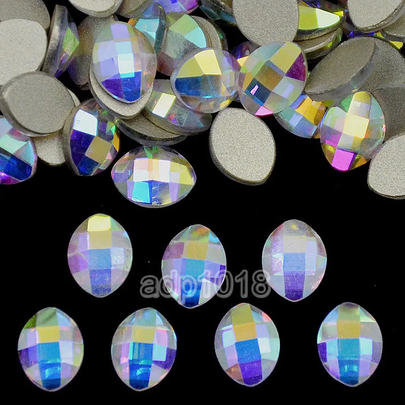 Top Czech AB Crystal Multi-Shape Rhinestone Flatbacks Nail Art Decoration