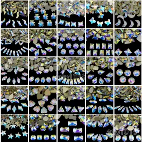 Top Czech AB Crystal Multi-Shape Rhinestone Flatbacks Nail Art Decoration