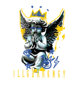 Travis Scott x Air Jordan 1 Low OG “Canary” | illcurrency White T-Shirt (Graffiti Angel)