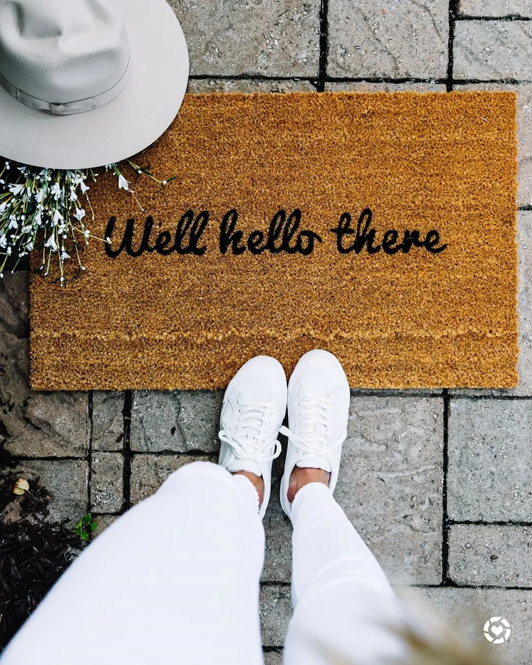 Well Hello There Vinyl Coir Doormat