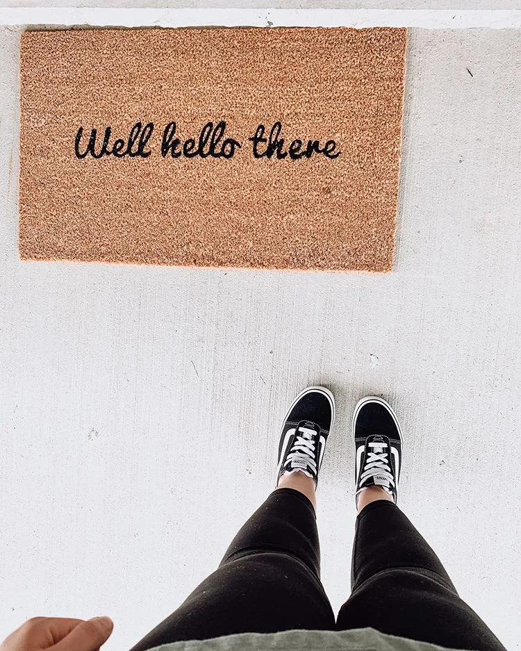 Well Hello There Vinyl Coir Doormat