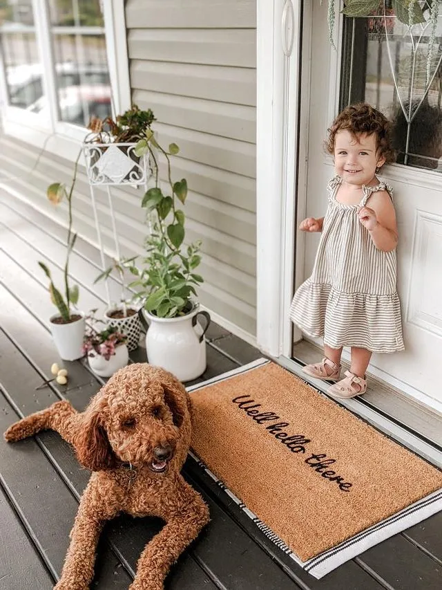 Well Hello There Vinyl Coir Doormat