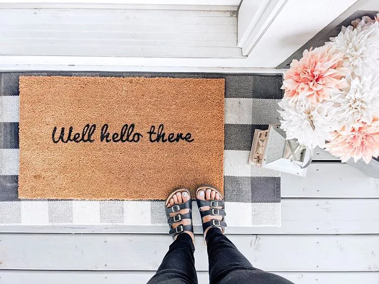 Well Hello There Vinyl Coir Doormat