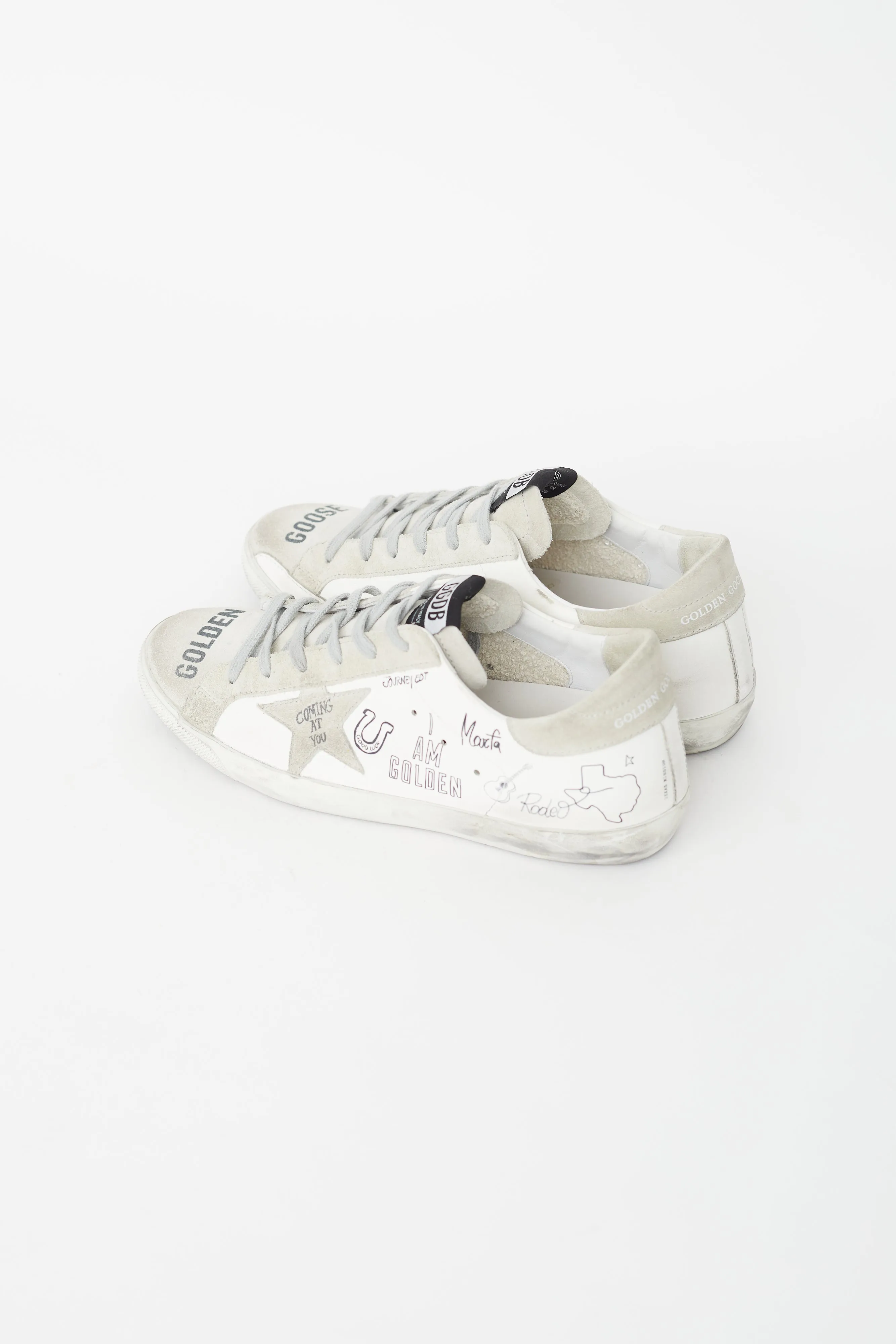White Leather Texas Graffiti Sneaker
