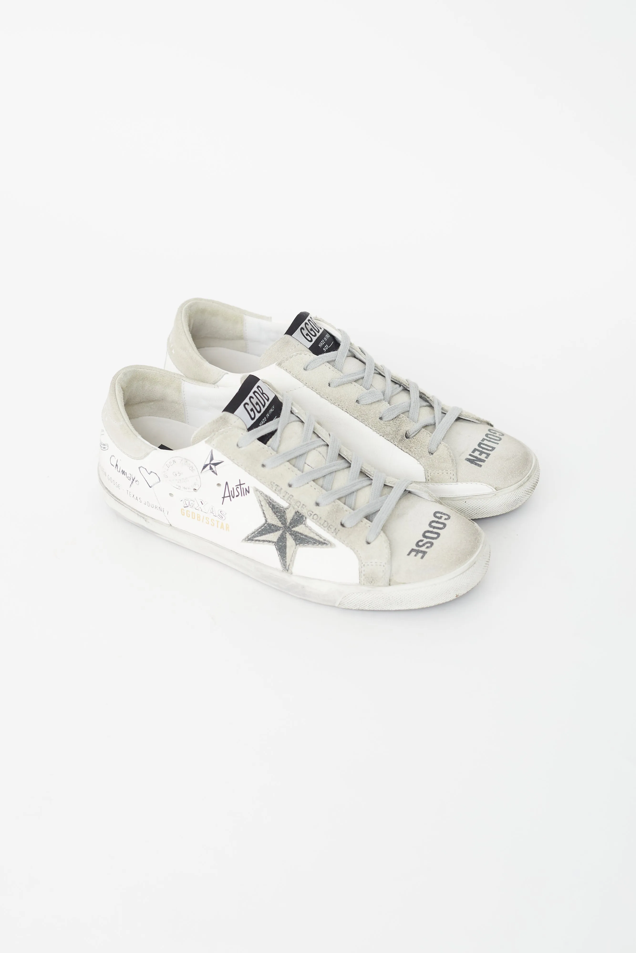 White Leather Texas Graffiti Sneaker