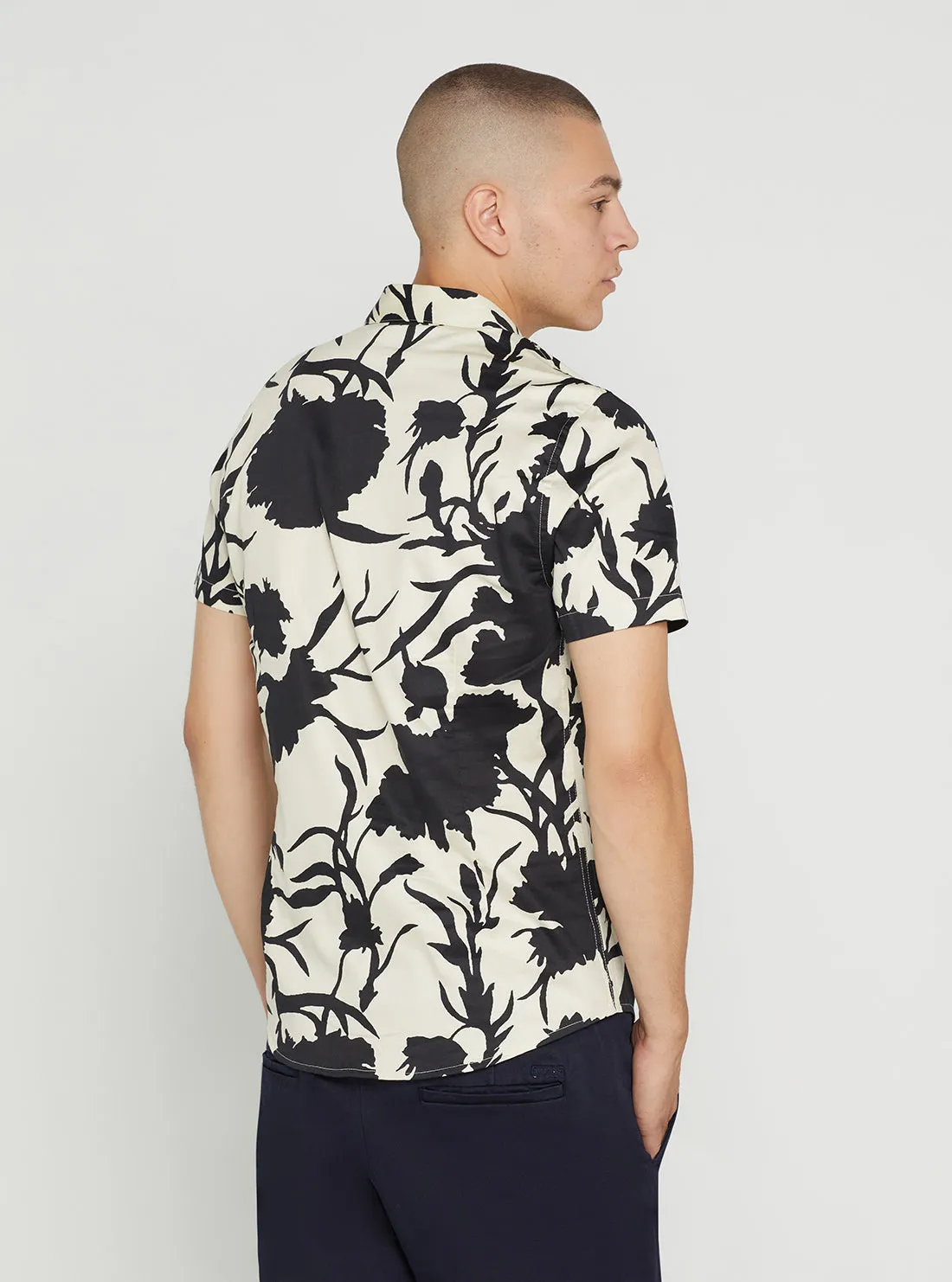 White Shadow Floral Print Shirt