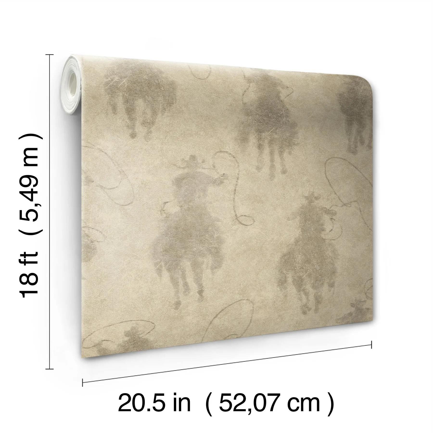 Yellowstone Stockman Silhouette Beige Peel & Stick Wallpaper