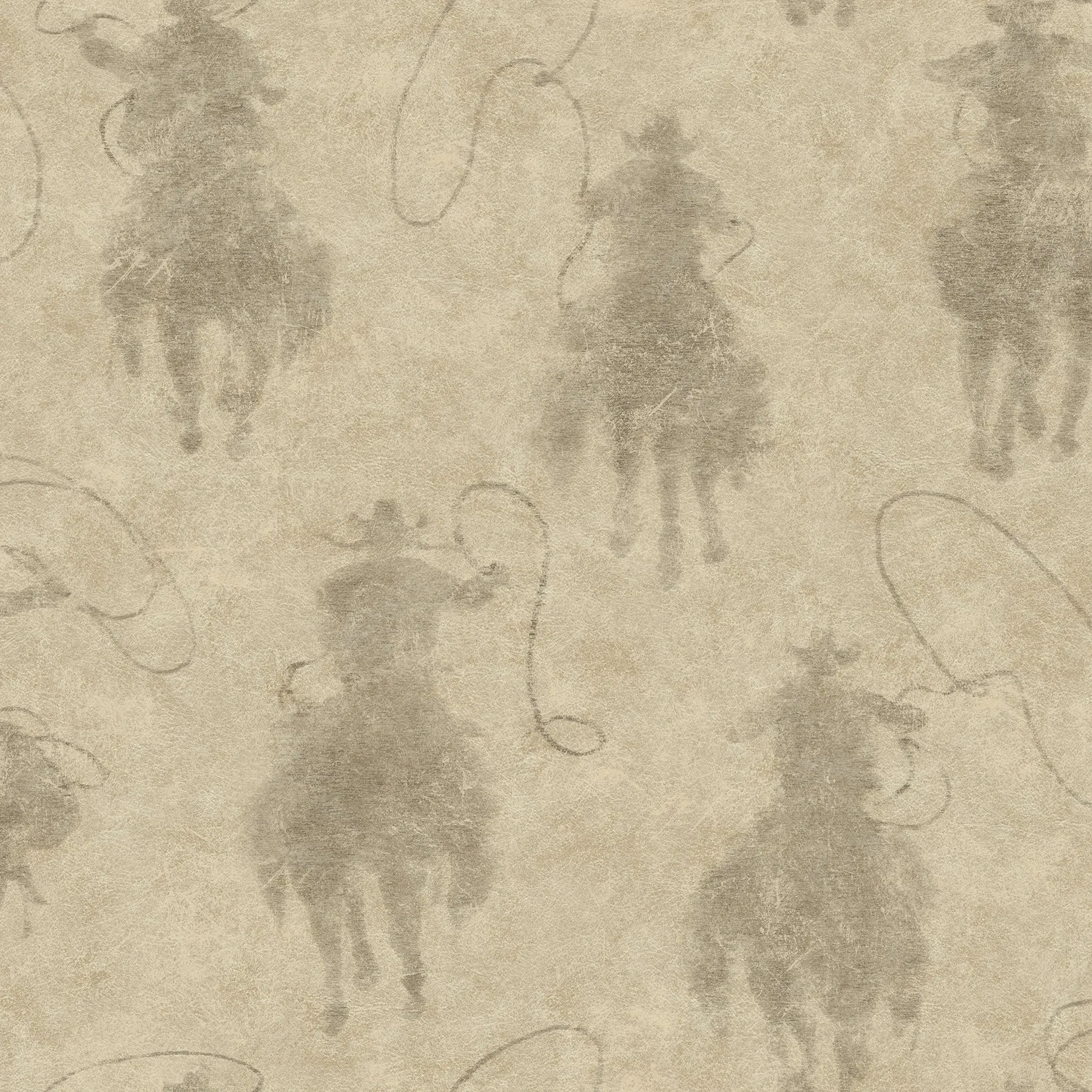 Yellowstone Stockman Silhouette Beige Peel & Stick Wallpaper