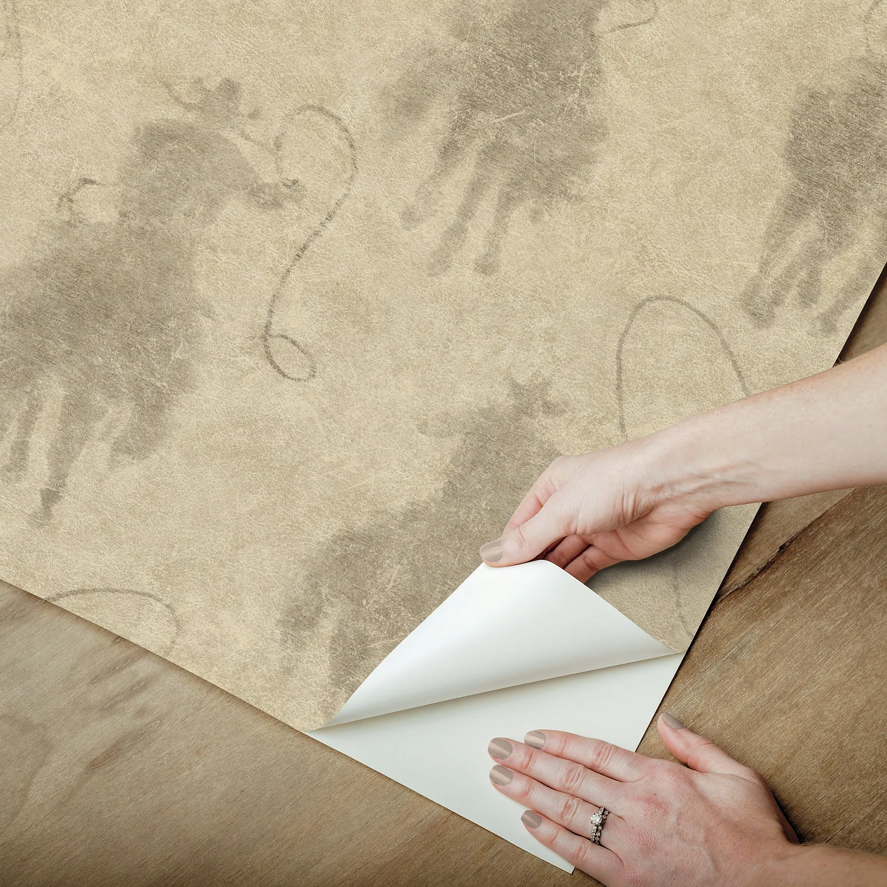 Yellowstone Stockman Silhouette Beige Peel & Stick Wallpaper